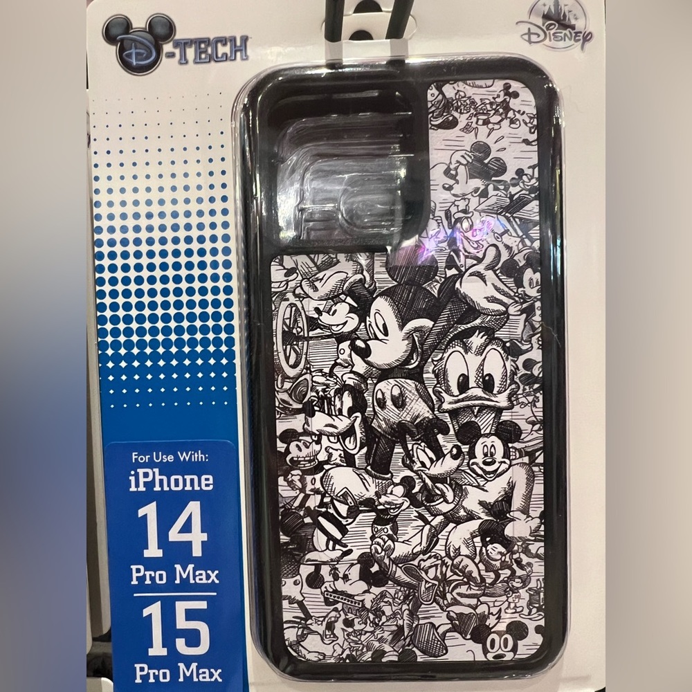 DISNEY PARKS Mickey & Friends Black & White iPHONE 14 Pro Max 15 Pro Max Case